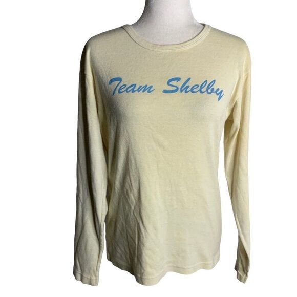 Vintage Team Shelby Long Sleeve T Shirt L Cream Crewneck Pullover Ford Cobra - Picture 1 of 6